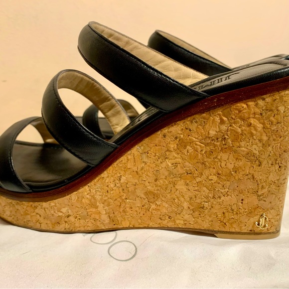 Jimmy Choo leather strap, cork heel Sandals - Picture 5 of 7